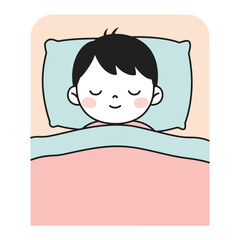 Peaceful child sleeping soundly in bed, dreaming sweet dreams