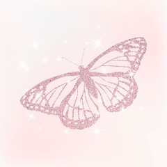 Cute glitter butterfly aesthetic & festive design
