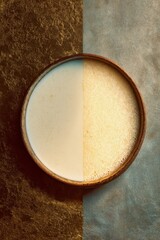 Creamy Beverage in Bowl on Textured Background