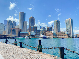 Boston Skyline and Harbor from Seaport