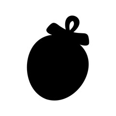 Silhouette Christmas ball ornament with decorative top loop, ready to hang