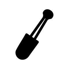 Black glyph icon of a laboratory dropper tool on white backdrop