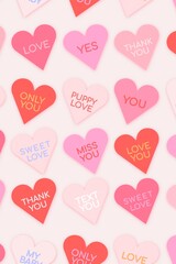 Colorful hearts background valentine's pattern design