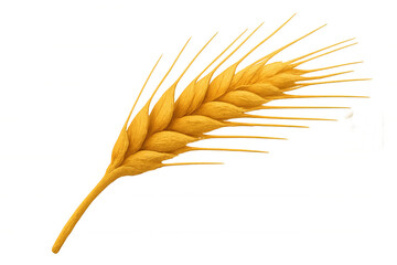 Golden wheat stalk standing isolated, representing agricultural abundance, grain harvesting, and food production against transparent backdrop