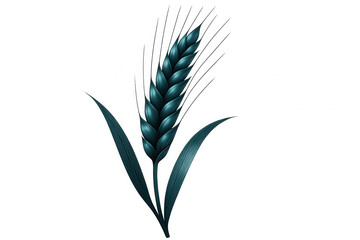 Wheat ear isolated against transparent backdrop, representing agricultural harvest, crop production, grain processing