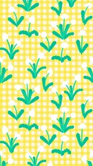 Flower gingham iPhone wallpaper, pastel high resolution background