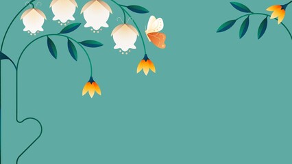 Obraz premium Colorful floral desktop hd wallpaper, graphic botanical frame design