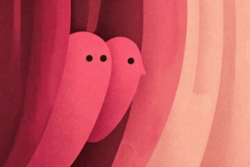 A whimsical illustration of a pink elephant standing in front of a pink background.