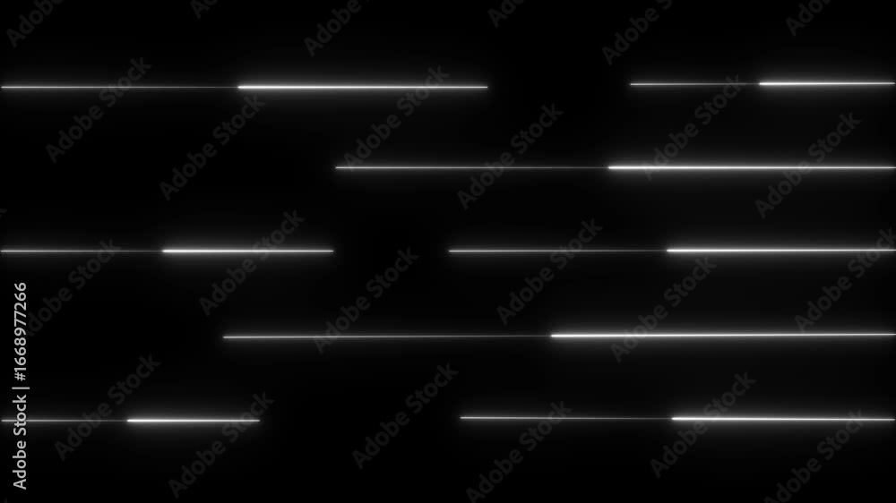 Aufkleber neon lights blinking lines moving animation. white neon line moving on background. five neon line an