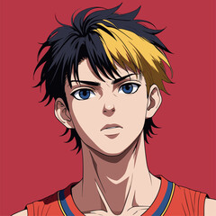 anime basketball player vector