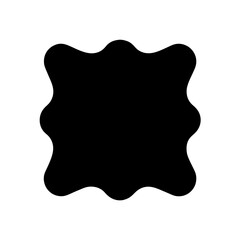 Black abstract shape with a wavy edge against a white background