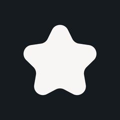 White round star illustration, basic design on black background