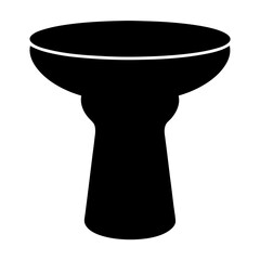 Silhouette of a Doumbek Darbuka Derbake Drum Percussion Instrument Isolated on White