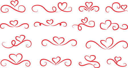 Flourish heart border design, decorative love frame vector illustration, romantic swirl ornament, wedding and valentine decoration element