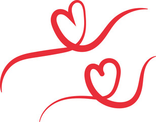 Obraz premium Hand-drawn heart design, love symbol vector illustration, romantic doodle, Valentine decoration, cute heart outline for cards and creative design