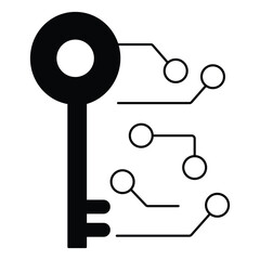 Secure Access Digital Key AI Vector Icon