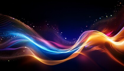 Obraz premium abstract waves of light and color in a glowing background