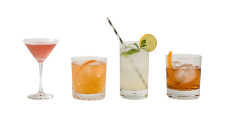 A Toast to Temptation: A vibrant array of classic and innovative cocktails, showcasing a spectrum of flavors and refined presentations that entice the senses and awaken the palate.