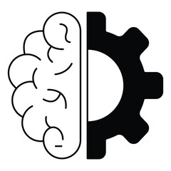 Futuristic Alpha Mind Artificial Intelligence Vector Icon