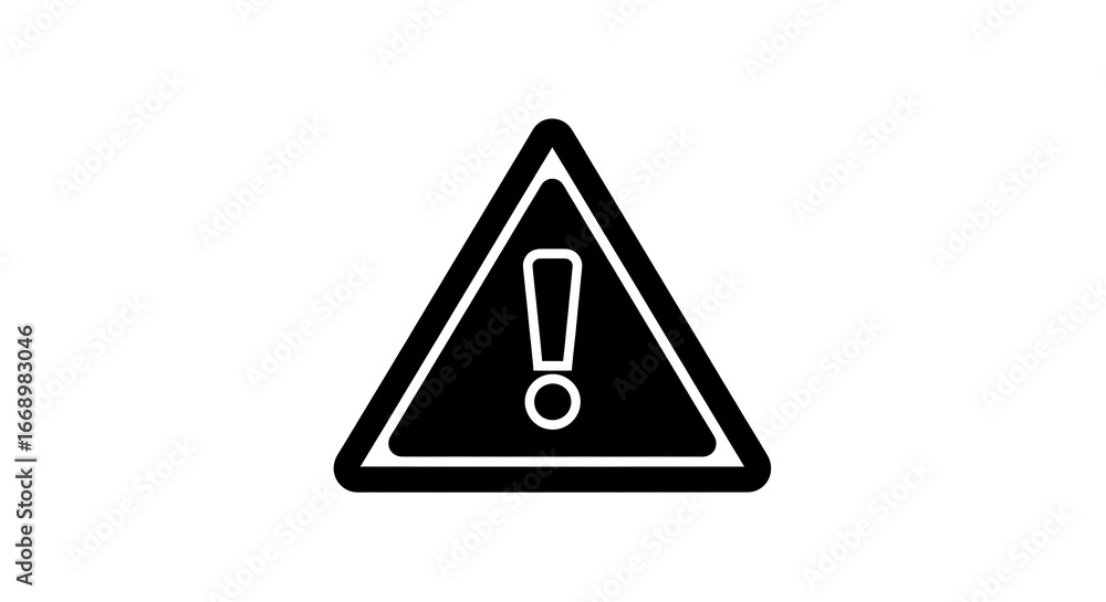 Aufkleber a black and white graphic of a warning sign with an exclamation point inside a triangle shape ai gen
