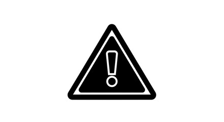 A black and white graphic of a warning sign with an exclamation point inside a triangle shape ai generated