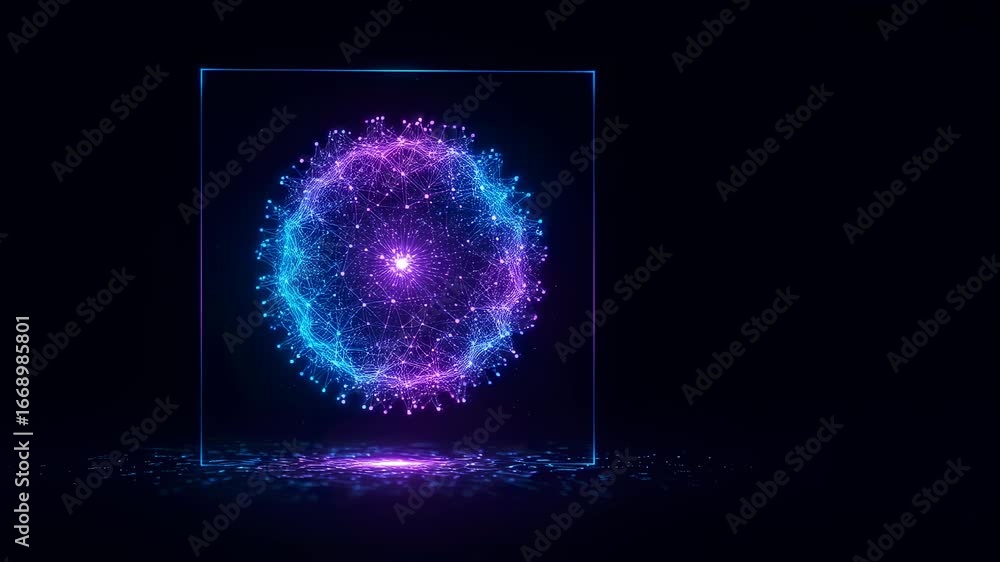 Aufkleber abstract digital sphere with connecting dots and lines. futuristic data network concept. technology 