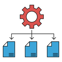 Data Process Management Artificial Intelligence Vector Icon