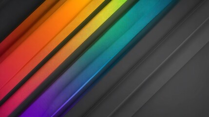 Obraz premium Diagonal rainbow stripes over gray