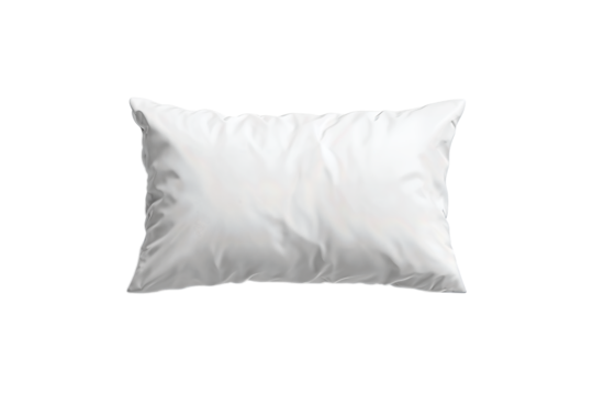 Rectangular soft pillow with subtle highlights and natural fabric creases, isolated on transparent background.