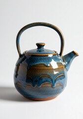 Handcrafted Ceramic Teapot with Artistic Glaze