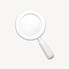 Magnifying glass icon, 3D rendering illustration