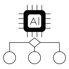 Machine Learning AI Algorithms Neural Network Vector Icon