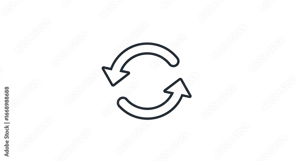 Aufkleber an illustration of a looped arrow design on a white background in a simple and minimalist style ai g