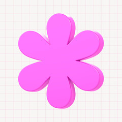 Pink asterisk, 3D rendering design