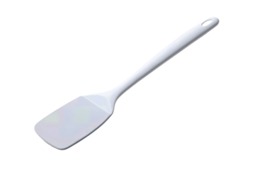 Silicone spatula design with clean mold line and crisp edges, smooth and brandless, isolated on transparent background.