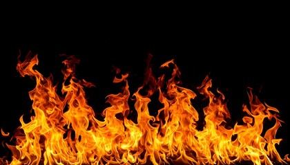 Fiery flames with black background. (1)