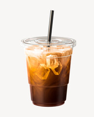 3D iced latte coffee, element illustration