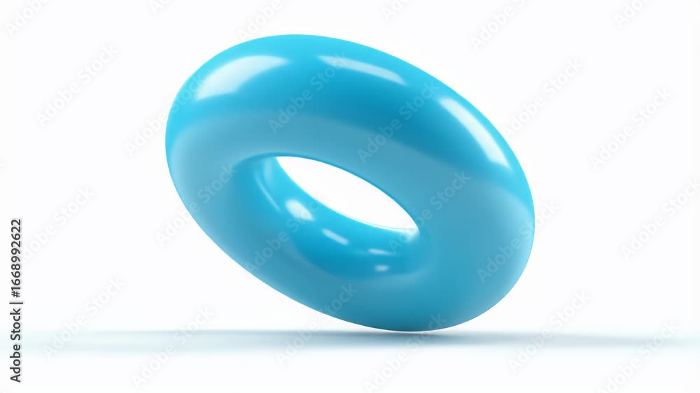 Poster dynamic blue torus: 3d rotating abstract animation
