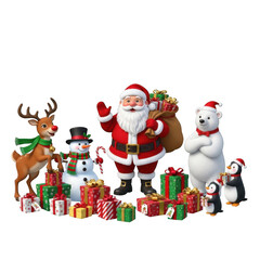 Holiday characters isolated on transparent background