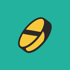 Colorful medicine pill retro illustration