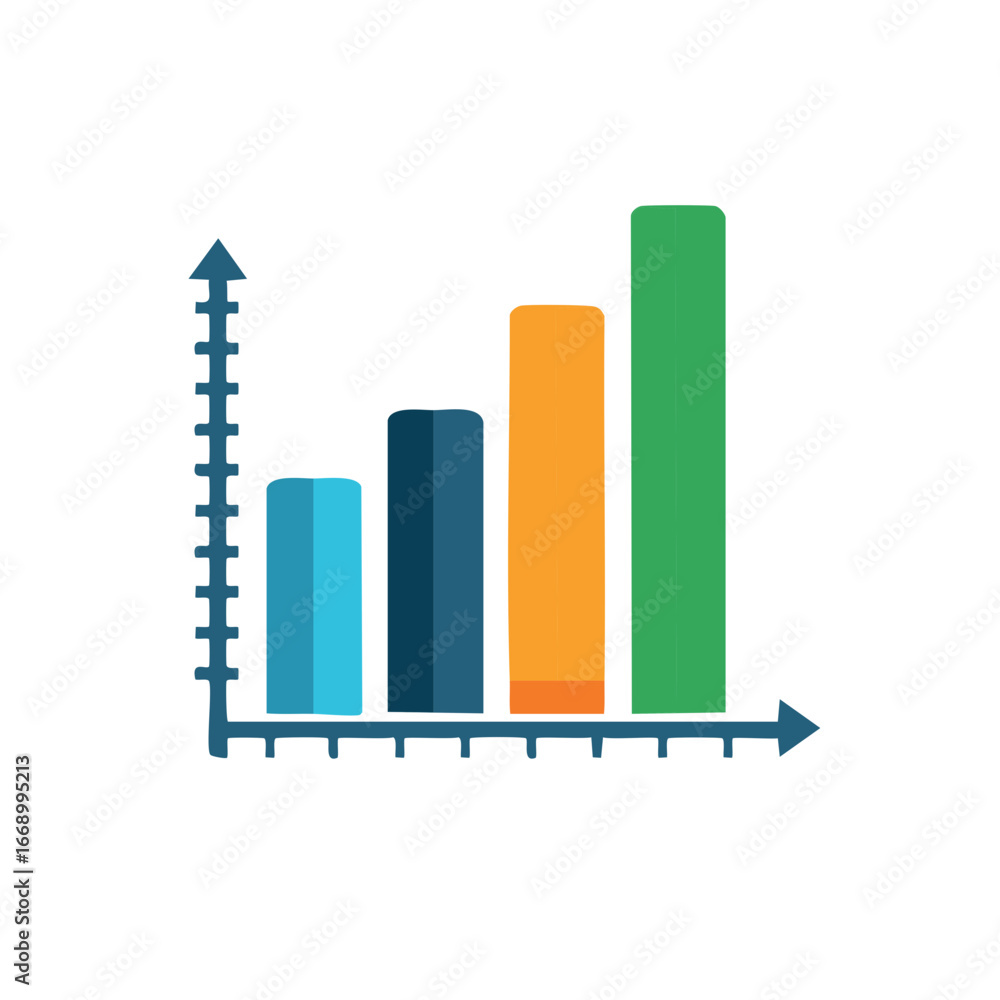 Aufkleber vibrant bar graph displaying business statistics progress and financial data