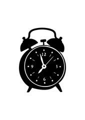 Silhouette of a Classic Alarm Clock