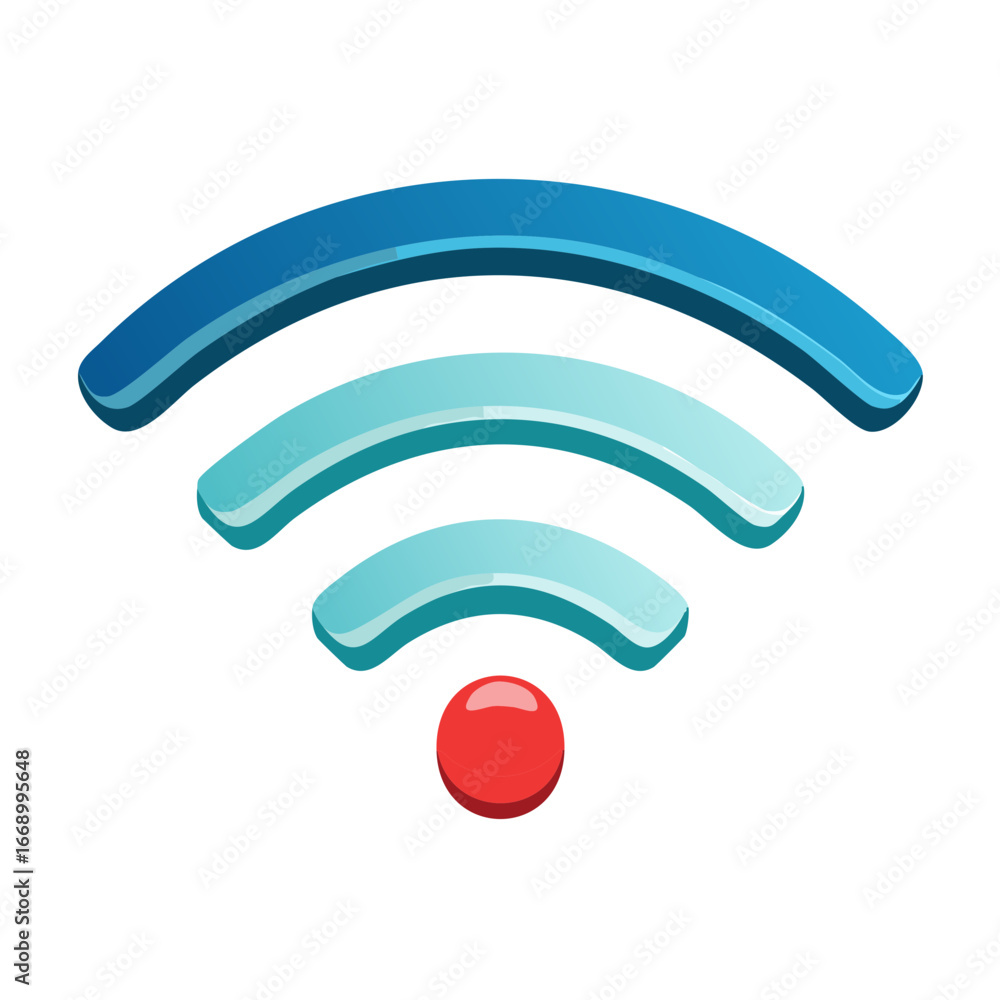 Aufkleber isometric wifi signal symbol. wireless network. internet connection icon.
