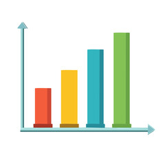 Colorful bar chart showing upward trend and data analysis for business growth