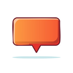 Naklejka premium Vibrant Orange Rectangular Speech Bubble Illustration with Shadow for Message Delivery