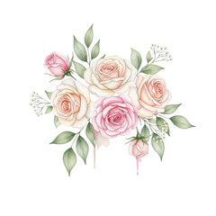 Fototapeta premium Pretty floral bouquet isolated on transparent background