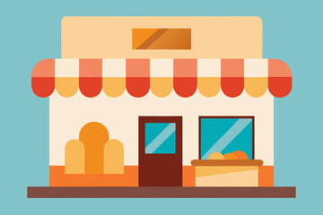 A whimsical cartoon baker shop vector illustration