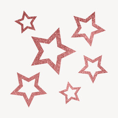 Pink aesthetic stars clipart, sparkly shape