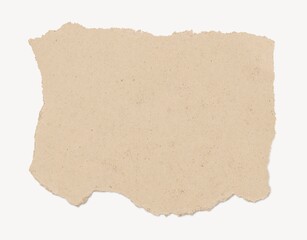 Brown ripped paper, isolated Ephemera collage element