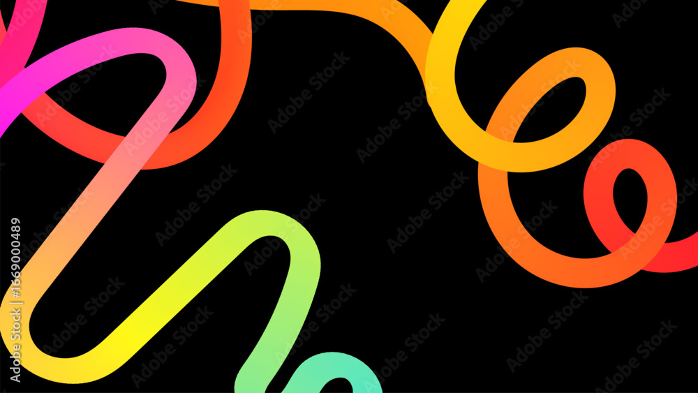 Poster an abstract background with smooth wavy lines, vibrant colors, and soft gradient transitions